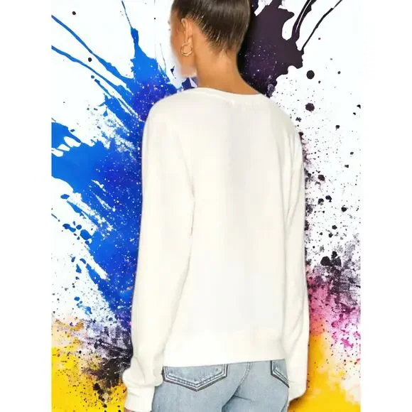 NWT Wildfox Couture Love Bites Sweatshirt in Vanilla S MSRP $95 - Picture 4 of 6